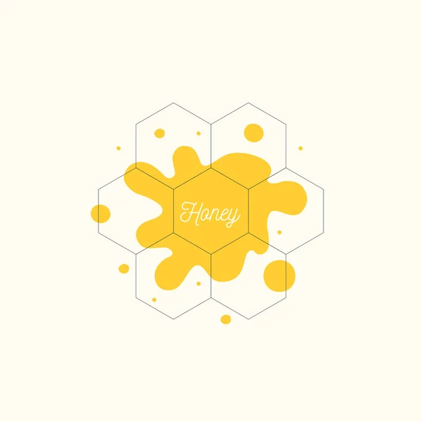The template for the products of the apiary. Stylish vector post — Stock Vector