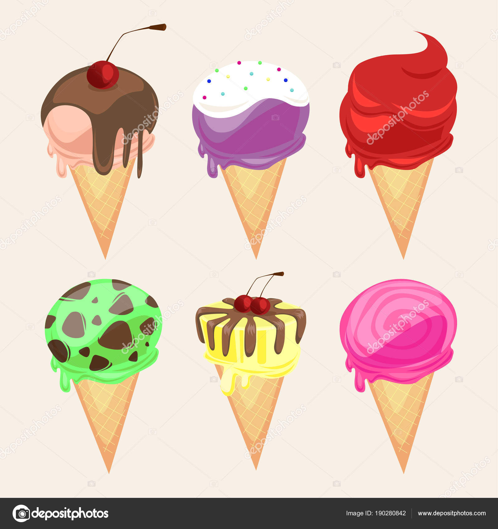 Ice-cream illustration set. Price list with a set of balls of ic Stock  Vector Image by ©Ermine #190280842