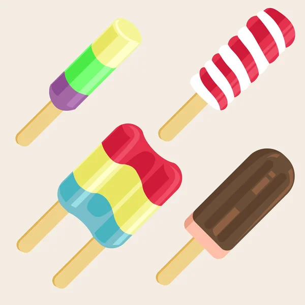Ice Cream Illustration Set Cold Desserts Set Ice Cream Vector — Stock Vector