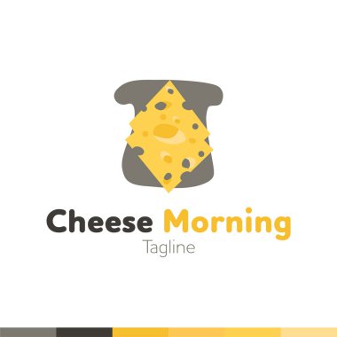 Peynir yemek Logo, Restoran logosu, yemek ve pişirme logosu, vektör logo şablonu.