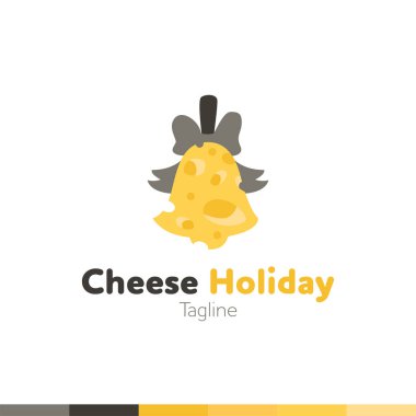 Peynir yemek Logo, Restoran logosu, yemek ve pişirme logosu, vektör logo şablonu.