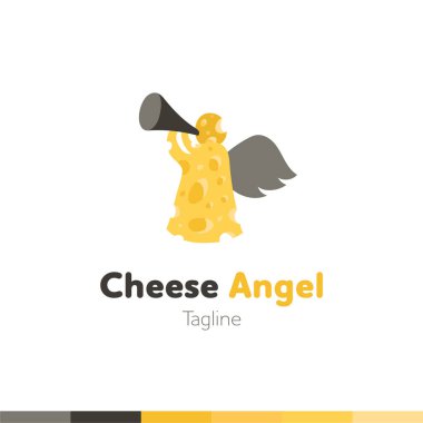 Peynir yemek Logo, Restoran logosu, yemek ve pişirme logosu, vektör logo şablonu.