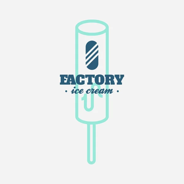 Ice Cream Shop Label Logotype Design Element Vintage Different Ice — Stock Vector