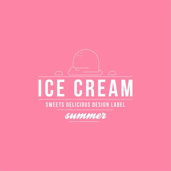 Ice Cream Czas Uroczystości Retro Typograficzne Szablon Plakat Lub Ulotki — Wektor stockowy