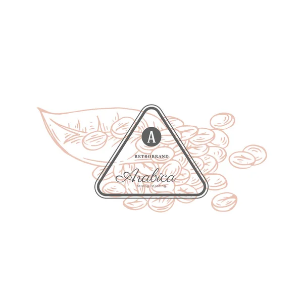 Café Vector Dibujado Mano Productos Lácteos Logotipo Ilustración Detallada Estilo — Vector de stock