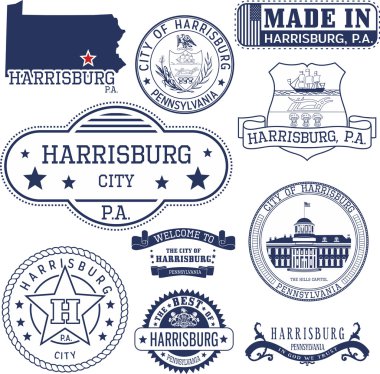 Genel pul ve şehir Harrisburg, Pa belirtileri