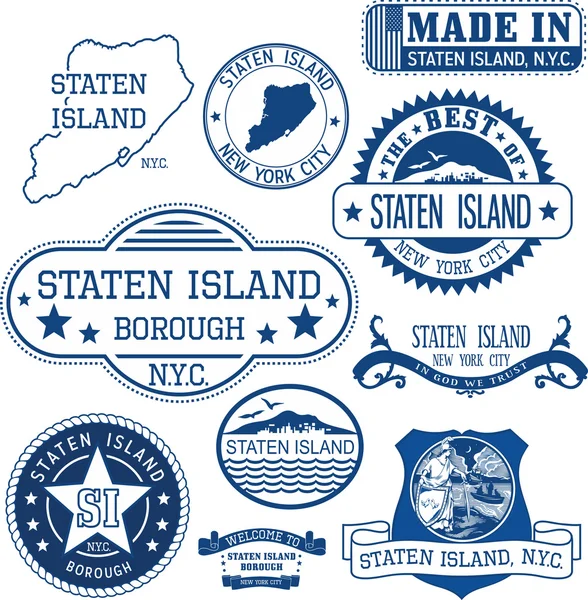 Gattungsmarken und Zeichen von staten island borough, nyc — Stockvektor