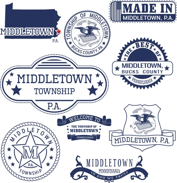 Загальний марки і знаки Middletown, ПА — стоковий вектор