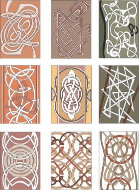 Dikey düğüm dekoratif desen seti