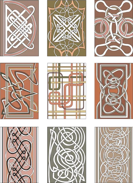 Dikey düğüm dekoratif desen seti