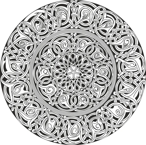 Сложный декоративный круглый узел — стоковый вектор