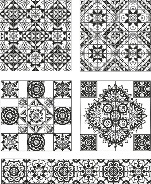 四角形と正方形、フォーム装飾的なパターンのセット — ストックベクタ