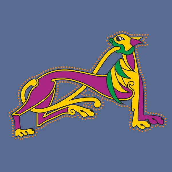 Letra inicial ornamental A como león — Archivo Imágenes Vectoriales