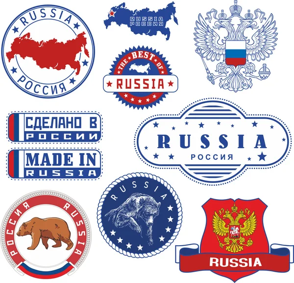 Russland. Serie von allgemeinen Marken und Schildern — Stockvektor