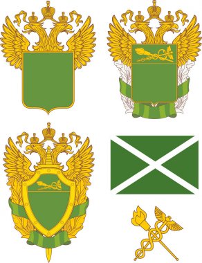 Set of generic Russian Customs emblem templates clipart