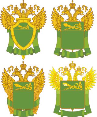 Set of generic Russian Customs emblem templates clipart