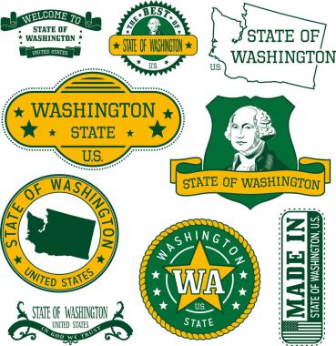 Dizi jenerik pullar ve Washington eyaleti belirtileri