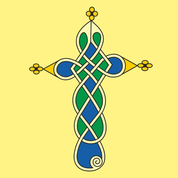 Croce decorativa ornamentale celtica — Vettoriale Stock