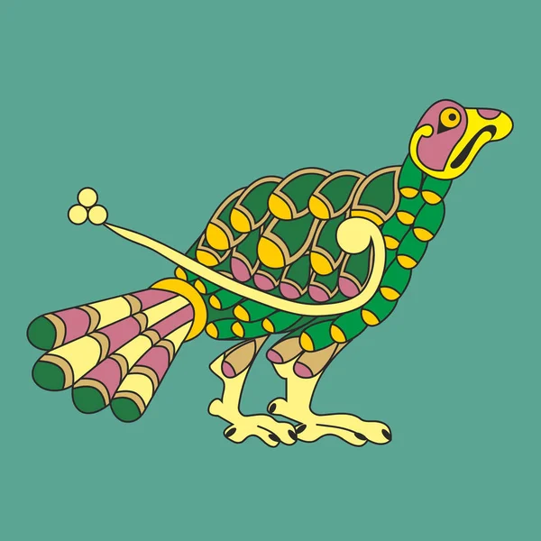 Pavo real celta ornamental decorativo — Archivo Imágenes Vectoriales