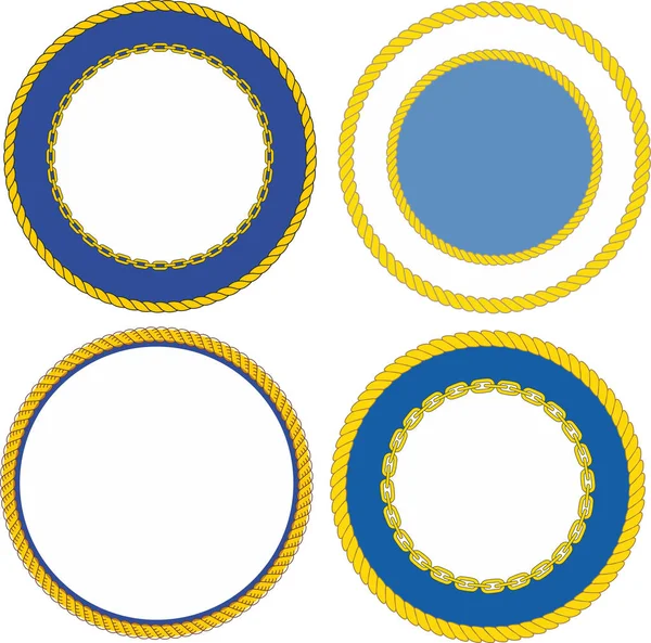 Vorlage für runde Wappen der Marine — Stockvektor