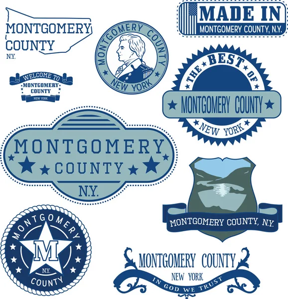 Obecné známky a příznaky Montgomery County, Ny — Stockový vektor
