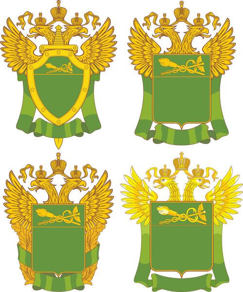 Set of generic Russian Customs emblem templates