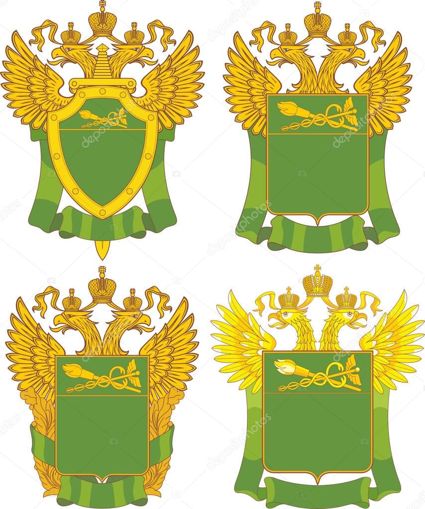 Set of generic Russian Customs emblem templates