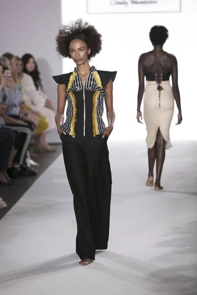 Cindy Monteiro desfile de moda durante NYFW S / S18 primeira fase — Fotografia de Stock