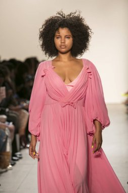 A model walks the runway for Leanne Marshall Fashion Show during New York Fashion Week Spring Summer 2018 at Skylight Studios Clarkson Square in New York City on September 10, 2017 clipart