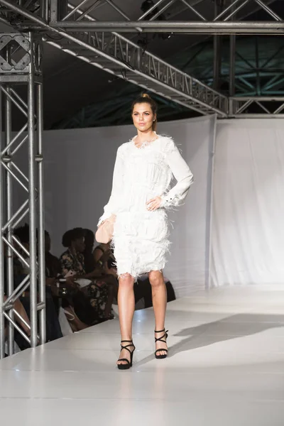 Model Walks Runway Designer Garry Desyin Fll Fashion Week Huizenga Stock Picture
