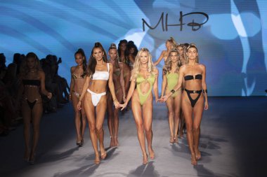A model walks the runway for Monica Hansen Swimwear Summer collection 2020 fashion show during Paraiso Swim Week 2019 at Miami Beach in the Paraiso Runway Tent on July 13th, 2019
