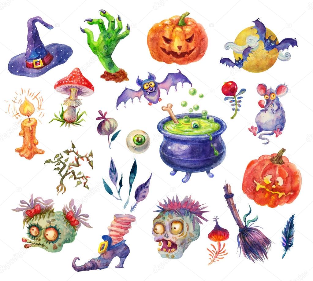 Happy Halloween Watercolor set