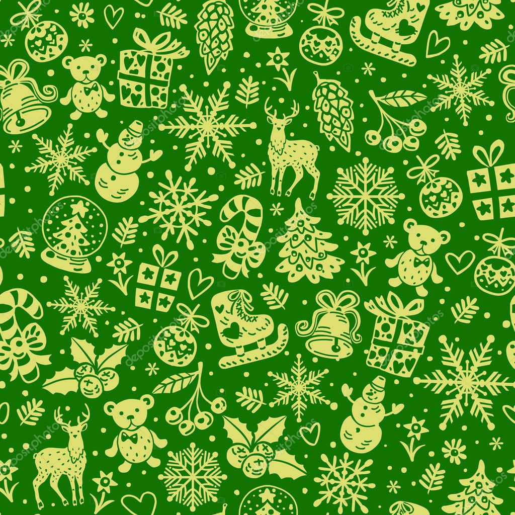 Christmas vector background, seamless tiling, great choice for wrapping