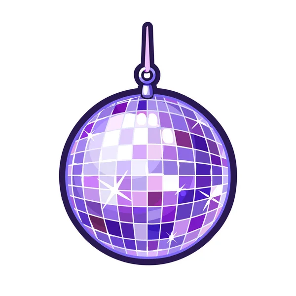 Illustrations de boules disco colorées isolées sur fond blanc. Icônes disco. Emblèmes de fête rétro. Styles disco . — Image vectorielle