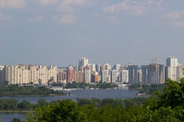 Kiev Ukrayna başkenti havadan görünümü.