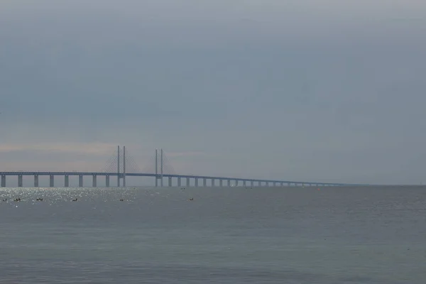 Orenund mostu połączenie Malmö i Kopenhagi — Zdjęcie stockowe