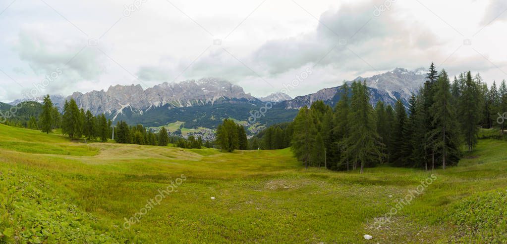View od Dolomites alps in summertime