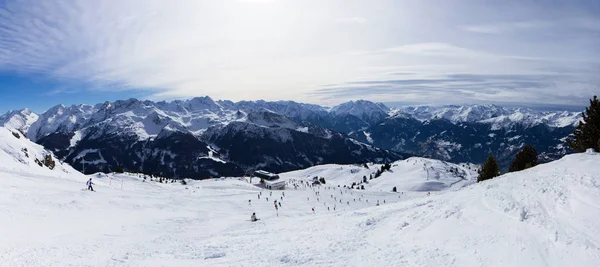 Widok na Alpy w dolinie Zillertall, Austria — Zdjęcie stockowe