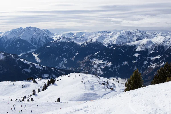 Vista dos Alpes no vale de Zillertall, Áustria — Fotografia de Stock