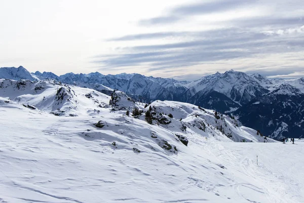 在 Zillertall 谷，奥地利阿尔卑斯山的视图 — 图库照片