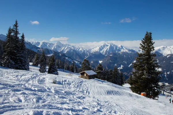 Vista dos Alpes no vale de Zillertall, Áustria — Fotografia de Stock