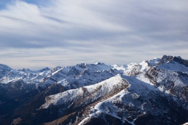 Mayrhofen ski Resort, Tyrol, Avusturya Alpleri görünümünü
