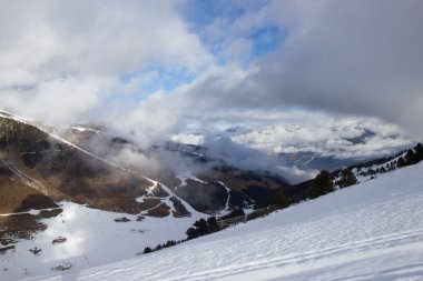 Mayrhofen ski Resort, Tyrol, Avusturya Alpleri görünümünü