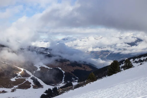 Blick Auf Die Alpen Skigebiet Mayrhofen Tirol Österreich — Stockfoto