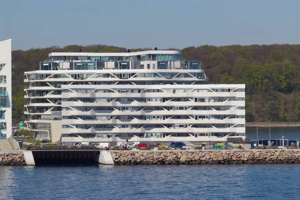 Aarhus Dinamarca Maio 2016 Vista Lado Mar Para Complexo Residencial — Fotografia de Stock
