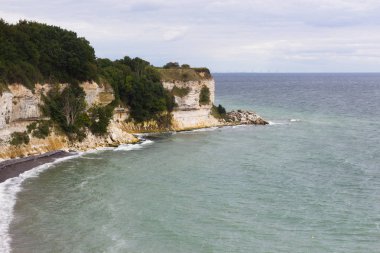 Stevns Kliff - Danimarka bir kireçtaşı kayalıklarla görünümünü