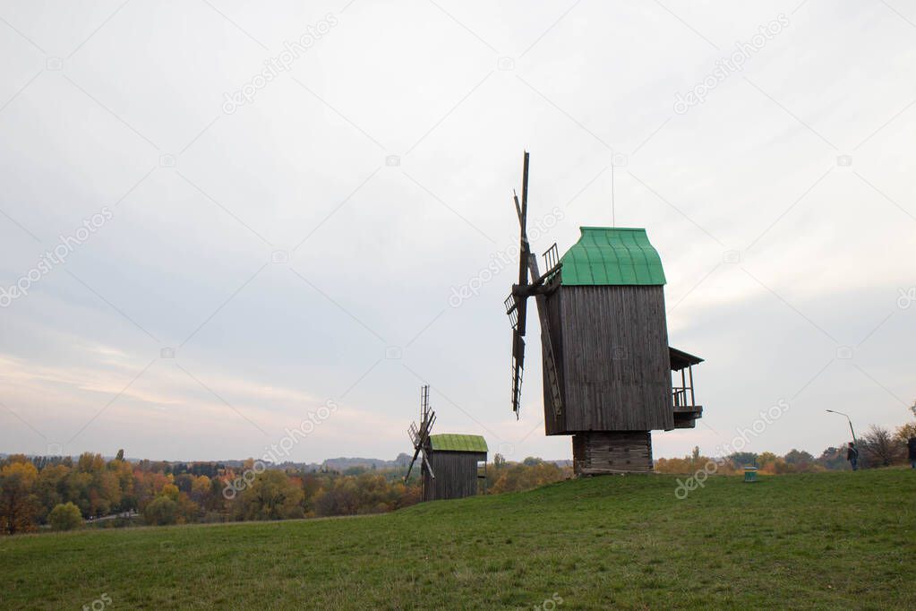 windmills of National Museum of Folk Architecture and Life of Ukraine