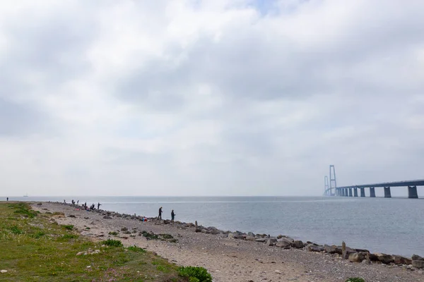 De brug over de Grote Belt in Dnmark — Stockfoto