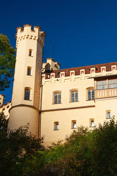 Exteriér paláce Hohenschwangau v Bavorsku, Německo — Stock fotografie