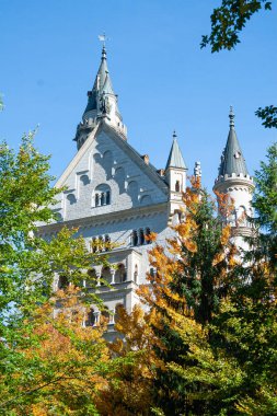 Bavyera 'daki ünlü Neuschwanstein kalesinin manzarası